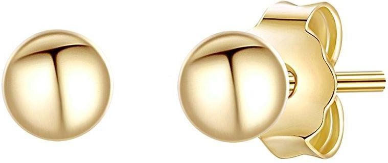 Oorsteker - Geelgoud - Sterling Zilver - Gepolijst