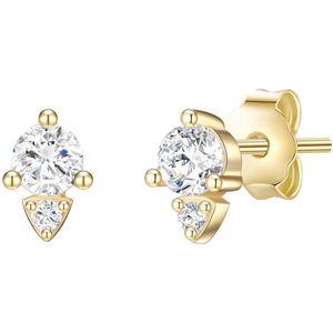 Glanzstücke München - Ohrstecker Sterling Silber Zirkonia in Gelbgold Ohrringe 1 ct Damen (39.99 € / 1 ct)