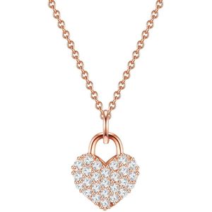 Glanzstücke München - Halskette Herz Sterling Silber Zirkonia in Gelbgold Ketten 1 ct Damen (69.99 € / 1 ct)