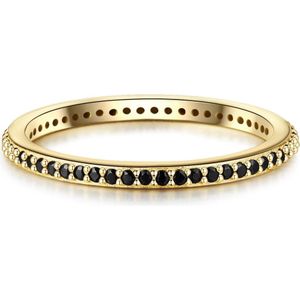 Gems München Dames Dames ring 925 sterling zilver Zirkonia 58 Geelgoud 32018112