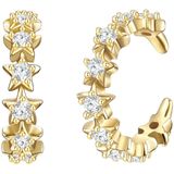 Glanzstücke München - Ohrklemme Sterne Sterling Silber Zirkonia in Gelbgold Ohrringe 1 ct Damen (38.24 € / 1 ct)