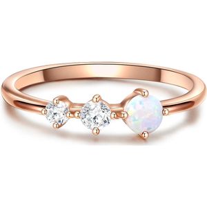 Glanzstücke München - Solitaire Ring - Roségoud - Sterling Zilver - Zirkonia en Opaal