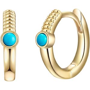 Glanzstücke München - Creolen Sterling Silber Türkis (rek.) in Gelbgold Ohrringe 1 ct Damen (54.99 € / 1 ct)