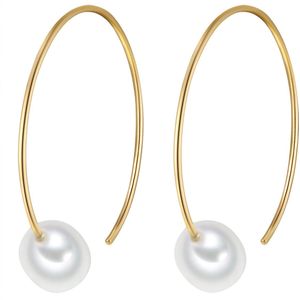 Valero Pearls - Oorbellen - Geelgoud - Sterling Zilver - Gekweekte Zoetwaterparels