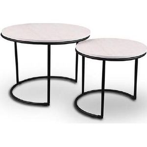Side Tables Doreen set van 2 stuks - Zwart / Wit