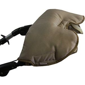 Bambiniwelt Mof, handwarmer, handschoen voor kinderwagen en buggy, met lamswol voor warme handen, universele maat, effen (cappuchino)