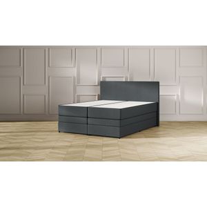 Emma Deluxe Storage Boxspring 180x200cm - Donkergrijs - Classic Hoofdbord