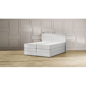 Emma Deluxe Storage Boxspring 180x200cm - Lichtgrijs - Elegant Hoofdbord