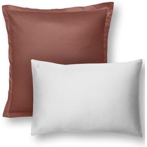 Emma Satijnen Kussenslopen 50x70 cm Terracotta & Lichtgrijs
