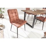 riess-ambiente Stuhl MODENA - Retro Design vintage braun Ziersteppung pflegeleicht