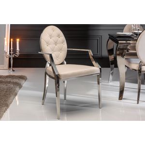 Barok stoel beige armleuningen