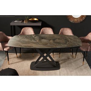 Uitschuifbare eettafel INCEPTION 130-190cm taupe keramiek gemaakt in Italië - 41451