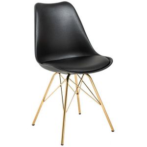 Design stoel SCANDINAVIA MEESTERSTUK zwart gouden poten - 41699