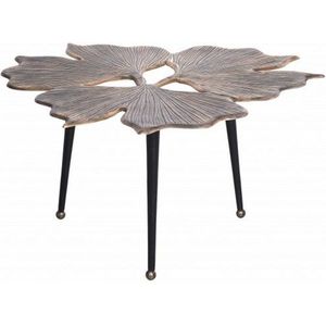 Decoratieve salontafel GINKGO LEAFS 75cm goud handgemaakt metaal - 41791