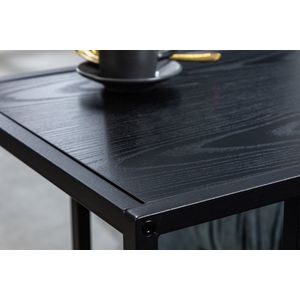 Industriële bijzettafel SLIM LINE 43cm zwart essen laptoptafel - 42007