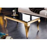 Barock salontafel goud & zwart glas