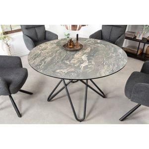 Ronde eettafel ELLIPSE 120cm natuursteen keramische haarspeldpoten gemaakt in Italie - 42368