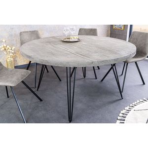 Ronde tafel grijs mangohout 120 cm