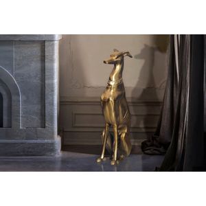 Sculptuur grijsHOUND 70cm aluminium goud - 45170