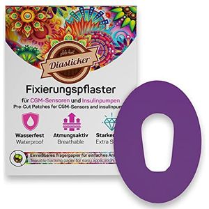 Diasticker - Dexcom G6 pleister (10 stuks, paars) - waterdicht - huidvriendelijk - ademend - sterke grip - zelfklevende fixeerpleisters, sensorfixatie
