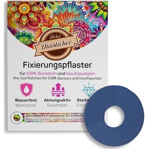 Diasticker® Pleisters voor Freestyle Libre 3-sensor (10 stuks, donkerblauw), waterdicht, huidvriendelijk, ademend, sterke grip, zelfklevende fixeerpleisters, sensorfixatie