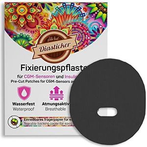 Diasticker® | Medtronic Enlite Guardian Fixeerpleisters (10 stuks, zwart) | waterdicht - ademend - sterke grip | patch, fixatie, tape, pleister