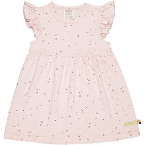 loud + proud Babymeisjesjurk Slub Jersey met opdruk, GOTS-gecertificeerd kinderjurk, rosé, 98/104 cm