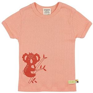 loud + proud Uniseks Derby Rib, GOTS gecertificeerd T-shirt, perzik, 62/68