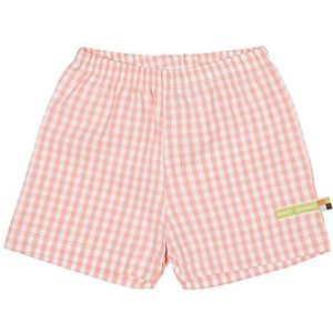 loud + proud Unisex Vichy-ruit, GOTS-gecertificeerde shorts voor kinderen, perzik, 62/68 cm