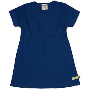 loud + proud Meisjesjurk Derby Rib, GOTS gecertificeerd kinderjurk, Ultramarijn, 74/80 cm