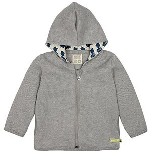 loud + proud Unisex kinderwafels, GOTS-gecertificeerd, Made in Germany sweatjack, grijs, 62/68