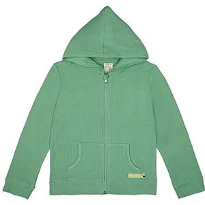 loud + proud Unisex kinderjack met capuchon wafelstructuur, GOTS gecertificeerd sweatjack, bamboe, 158/164
