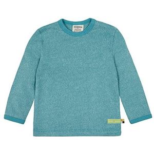 loud + proud Unisex kinder melange gebreid GOTS gecertificeerd shirt, Topaz, 74/80