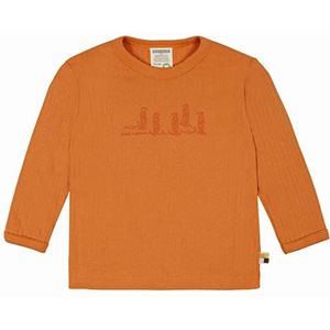 loud + proud Unisex Derby Rib kindershirt met opdruk, GOTS-gecertificeerd, karrood, 62/68 cm