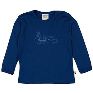loud + proud Unisex Derby Rib kindershirt met opdruk, GOTS-gecertificeerd, Ultramarijn, 86-92