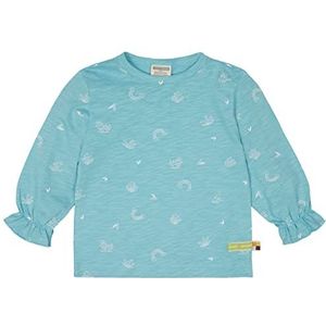 loud + proud Uniseks kindershirt met opdruk, GOTS-gecertificeerd, cyaan, 62/68 cm