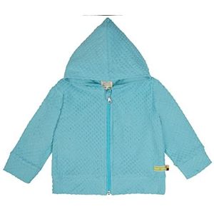 loud + proud Unisex kinderen van badstof met stippen, GOTS-gecertificeerd jack, cyaan, 74/80 cm