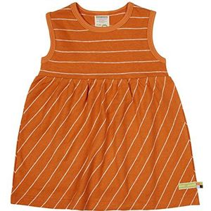 loud + proud Meisjesstrepen met linnen, GOTS-gecertificeerd, kinderjurk, Carrood, 98/104, karrood, 98/104 cm