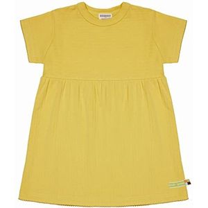 loud + proud Derby Rib, GOTS gecertificeerde kinderjurk voor meisjes, goud, 74/80 cm