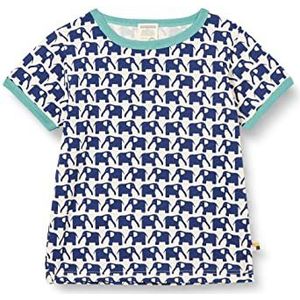 loud + proud Uniseks kinderolifantenprint, GOTS-gecertificeerd T-shirt, ultra marine, 98-104