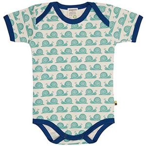 loud + proud Romper met korte mouwen en slakkenprint, Gots gecertificeerd T-shirt uniseks baby, Oregano.