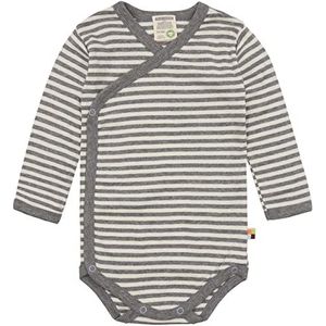 loud + proud Unisex baby wikkelbody geringeld, GOTS-gecertificeerd kleine kinderen ondergoedset, grijs, 74/80 cm