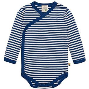 loud + proud Unisex baby wikkelbody geringeld, GOTS-gecertificeerd kleine kinderen ondergoedset, ultra marine, 62/68 cm