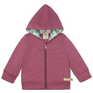 loud + proud Uniseks babyjas met capuchon, GOTS-gecertificeerd sweatjack, grape, 62/68 cm