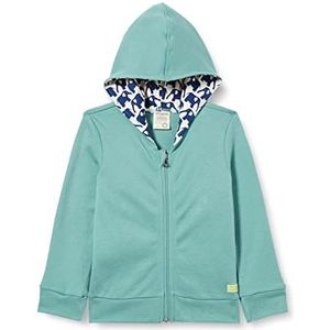 loud + proud Uniseks kinderjack met capuchon, GOTS-gecertificeerd sweatjack, Oregano, 98-104