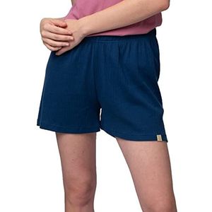 greenjama Damesshort van Derby-Rib, GOTS-gecertificeerd pyjamabint, ultramarijn, 42, Ultramarijn