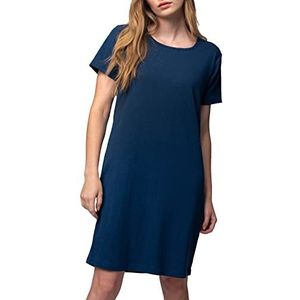 greenjama Dames slaapshirt van Derby-Rib, GOTS-gecertificeerd nachthemd, ultramarijn, 38, Ultramarijn, 38