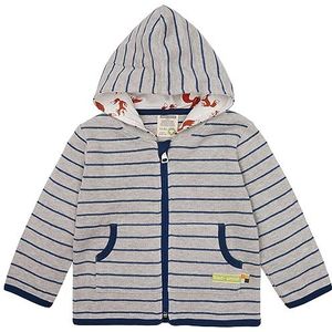 loud + proud Uniseks baby strepen, GOTS-gecertificeerd jack, zilver, 74/80, zilver, 74/80 cm