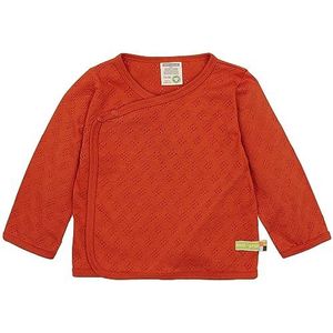 loud + proud Uniseks wikkeljas voor kinderen, jacquard gebreid, GOTS-gecertificeerd jack, terracotta, 98/104, terracotta
