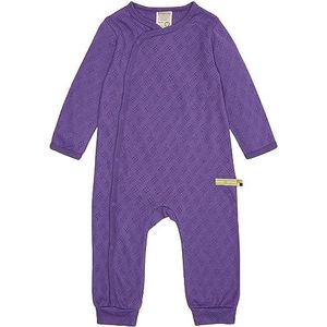 loud + proud Jumpsuit voor babymeisjes, jacquard gebreid, GOTS-gecertificeerd, paars, 50/56 cm